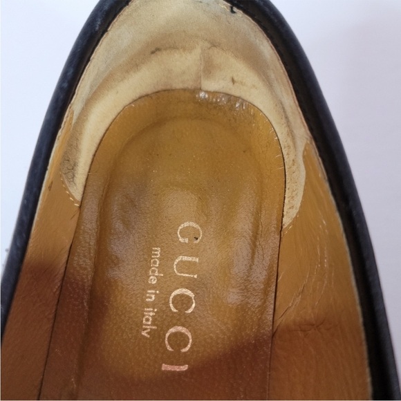 Gucci Vintage Canvas and Black Leather Horsebit Women’s Loafers - Picture 7 of 10